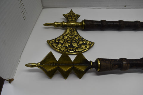 DREGO DESIGN B.E.L MADE IN ENGLAND DECORATIVE MACE AXE BRASS