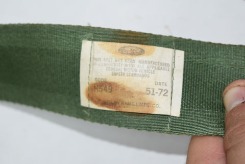 1972 1973 Ford Mustang ORIGINAL BUCKET SEAT Green SEAT BELT H-549 date 51-72 RH