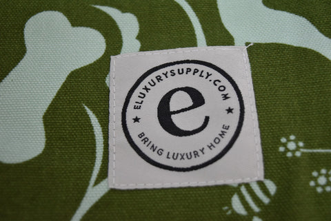 eLuxury 100% Cotton Canvas Replacement Dog Bed Duvet Cover Green M 27x36x5 New