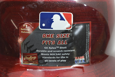 Rawlings Youth Baseball Helmet Red Clear Sparkle Glitter New Unused - Scuffs toys