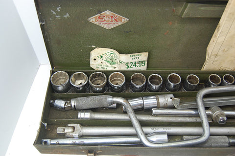 Vintage SK Socket Set S-K With Paperwork Collectible Tool Box Man Cave