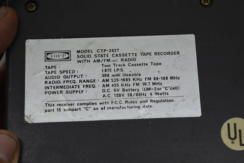 juliette ctp-2027 Solid State Cassette Tape Recorder