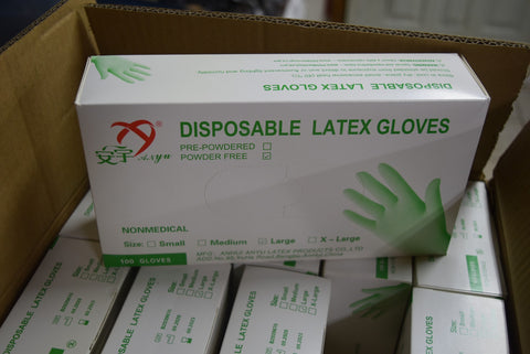 Anyu Large disposable powder free latex gloves 1000 Ct 10 Boxes