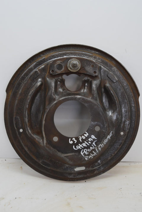 Rare 1963 Pontiac Catalina 11" Front RH Passenger Backing Plate CLEAN
