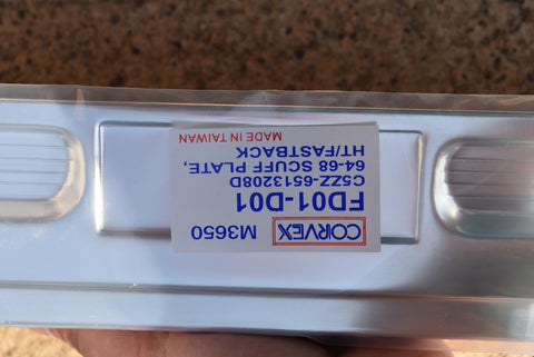 1964 1968 Ford Mustang Coupe Fastback Sill Scuff Plates Pair Daniel Carpenter