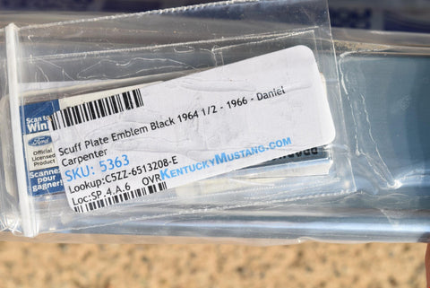 1964 1968 Ford Mustang Coupe Fastback Sill Scuff Plates Pair Daniel Carpenter