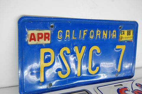 Vintage California License Plate 1988 Lot Vanity Dealer Original Metal