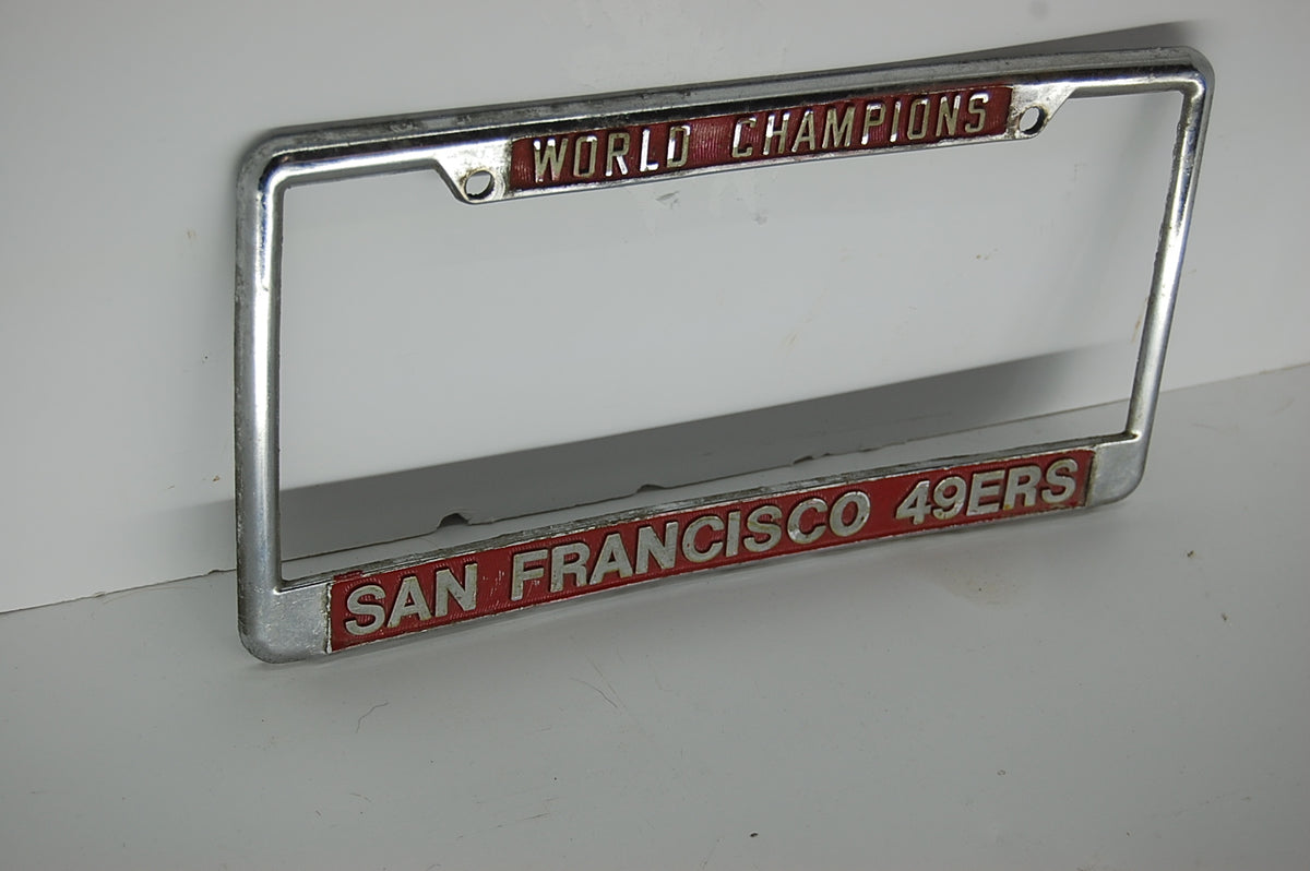 Vintage 49ers San Francisco License Plate Frame Metal Chrome Collectib ...