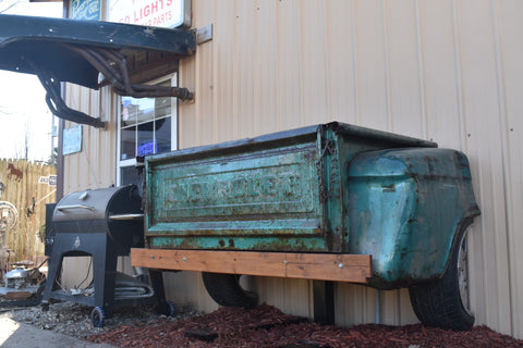 Custom Handmade 1950s Chevy Truck Bed Outdoor Table Workbench Garage Mancave