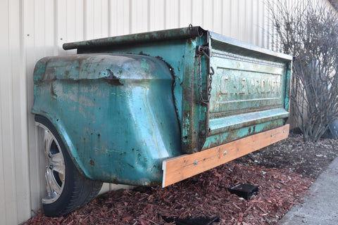 Custom Handmade 1950s Chevy Truck Bed Outdoor Table Workbench Garage Mancave