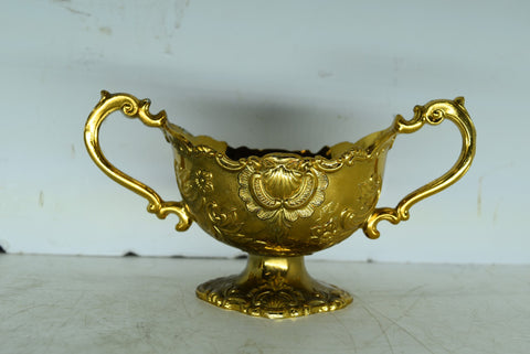 Holiday Imports Made In Japan Crown Gold Gravy Boat Sugar Bowl Tarnish Protect