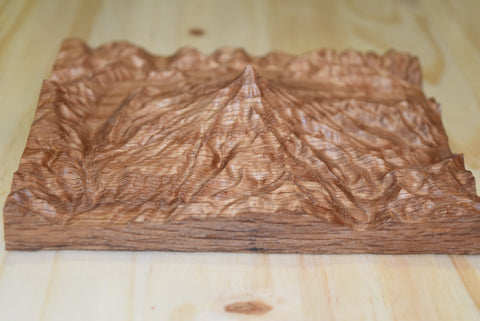Wooden Topographic Map Mt. Hood Oak 3D Mountain Decor Pacific Northwest Mount