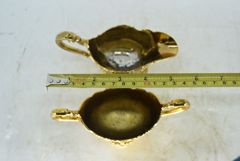 Holiday Imports Made In Japan Crown Gold Gravy Boat Sugar Bowl Tarnish Protect