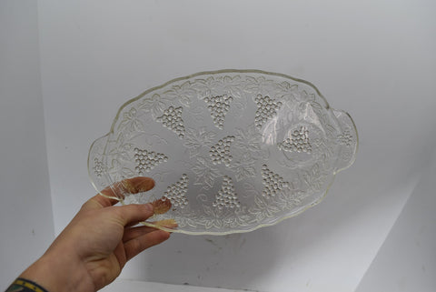 1950's Anchor Hocking Serva-Snack Complete Set 8 Pieces Clear Glassware Trays