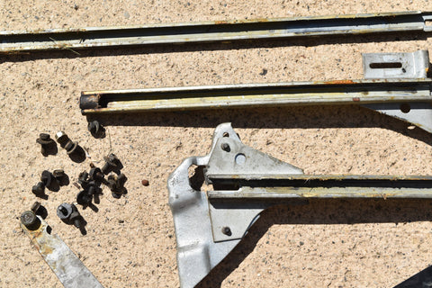 1968 1969 Buick Skylark Left Driver Manual Window Regulator + Channels LH 68 69