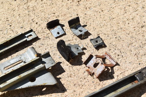 1968 1969 Buick Skylark Left Driver Manual Window Regulator + Channels LH 68 69