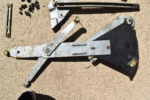 1968 1969 Buick Skylark Left Driver Manual Window Regulator + Channels LH 68 69