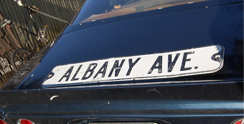Vintage Albany Ave 1930s Street Sign