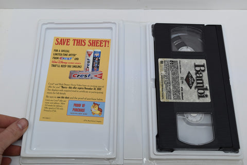 Disney Bambi Black Diamond Collection Classic RARE Collections VHS Tape Movie