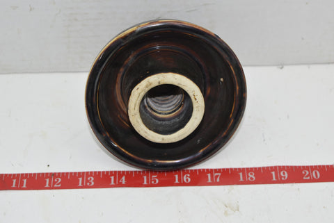 Vintage Ceramic Insulator High Voltage Brown Mushroom Shaped Collectible Decor