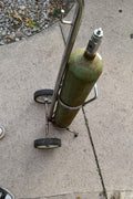 Used Empty Steel Oxygen Tank With Rolling Cart Holder! Solid!