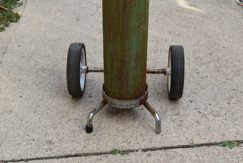 Used Empty Steel Oxygen Tank With Rolling Cart Holder! Solid!