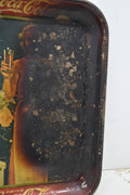 Vintage Authentic Coca Cola Serving Tray Madge Evans 1935 Burnt For Restoration