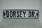 Vintage Street Sign Dorsey Dr Old Antique Embossed Metal 1930's 30's Decor