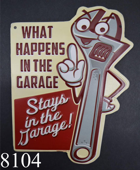 What Happens In The Garage Stays In The Garage Sign Wall Art Man Cave Gift Decor