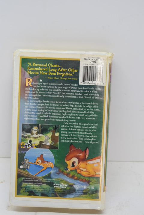 Bambi VHS 55th Anniversary Limited Edition RARE Masterpiece Collection