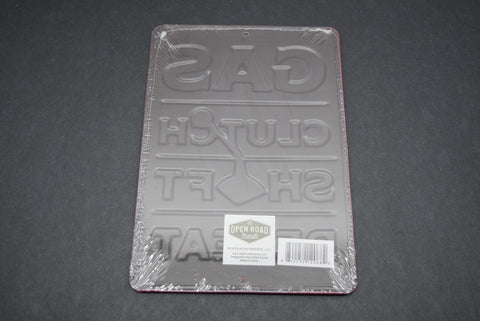 Gas Clutch Shift Repeat Wall Sign Decor Garage Man Cave Car Mechanic Gift