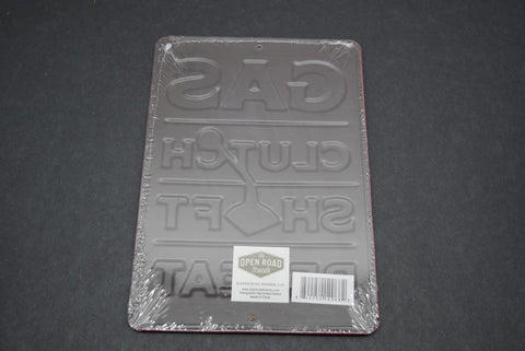 Gas Clutch Shift Repeat Wall Sign Decor Garage Man Cave Car Mechanic Gift