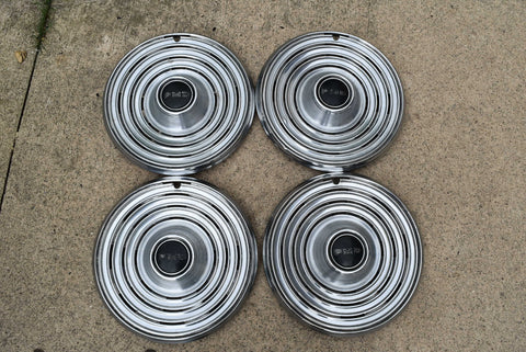 1969 Pontiac Hubcaps 15" Set of 4 PMD Emblem Original GM