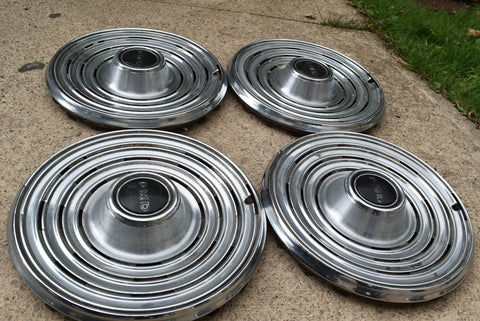 1969 Pontiac Hubcaps 15" Set of 4 PMD Emblem Original GM