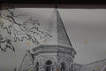 Paul N Norton Public Library Pencil Sketch Print Framed Graphite Fine Art Decor