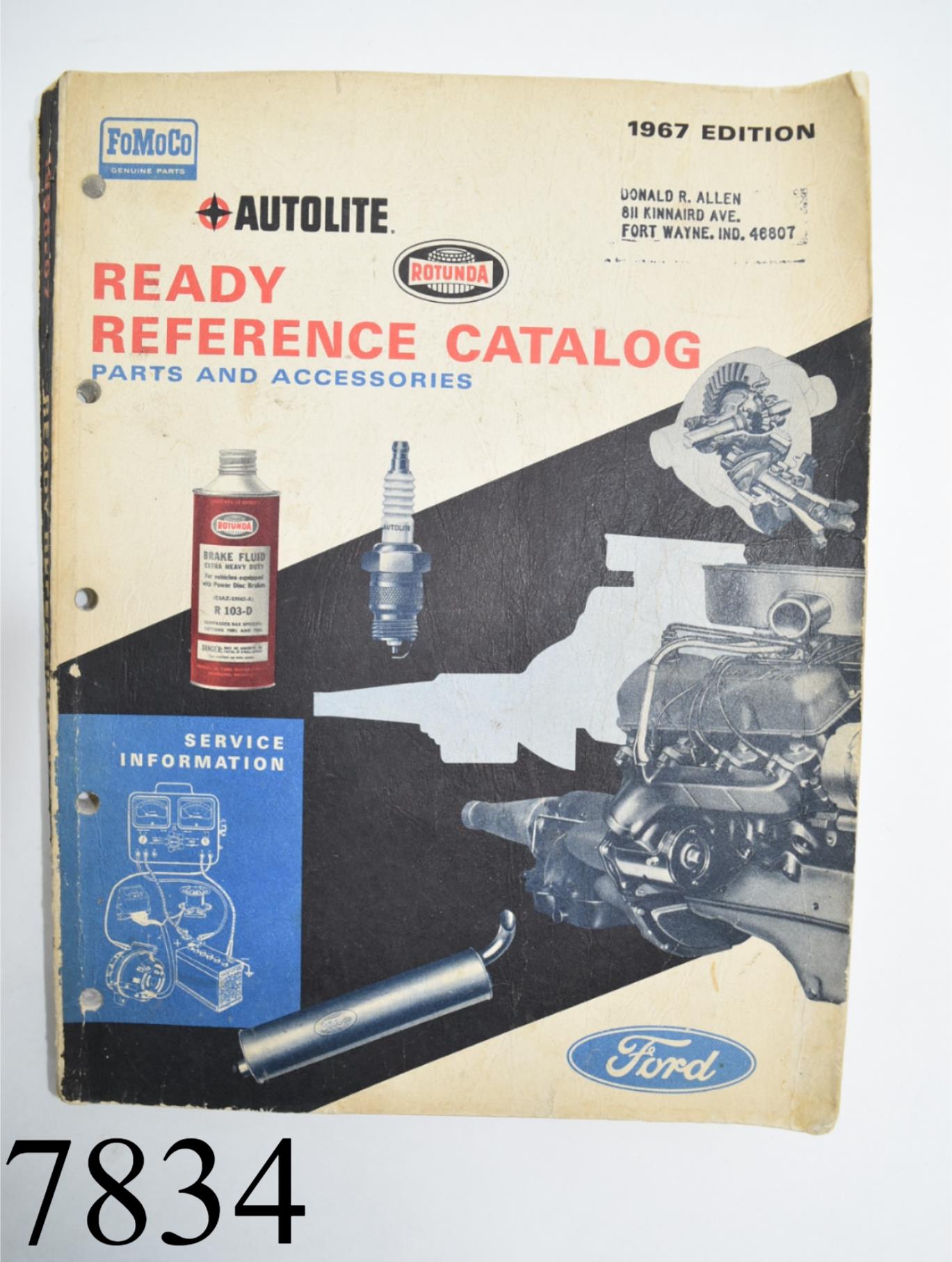 1967 Ford FOMOCO Autolite Ready Reference Catalog Parts & Accessories