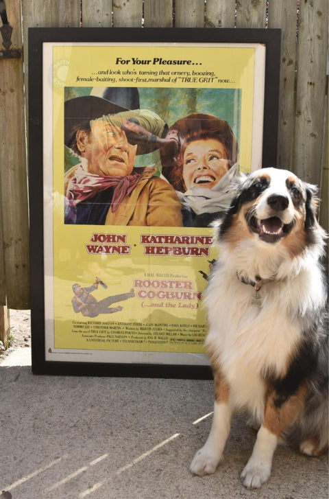 Rooster Cogburn John Wayne Katharine Hepburn Original Framed Poster Decor Movie Vintage