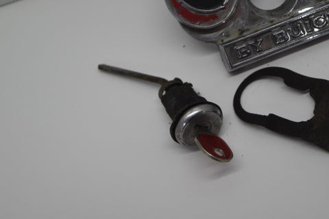 1969 Buick GS Gran Sport Skylark Trunk Lock Flipper Assembly Cover Badge Trim 69