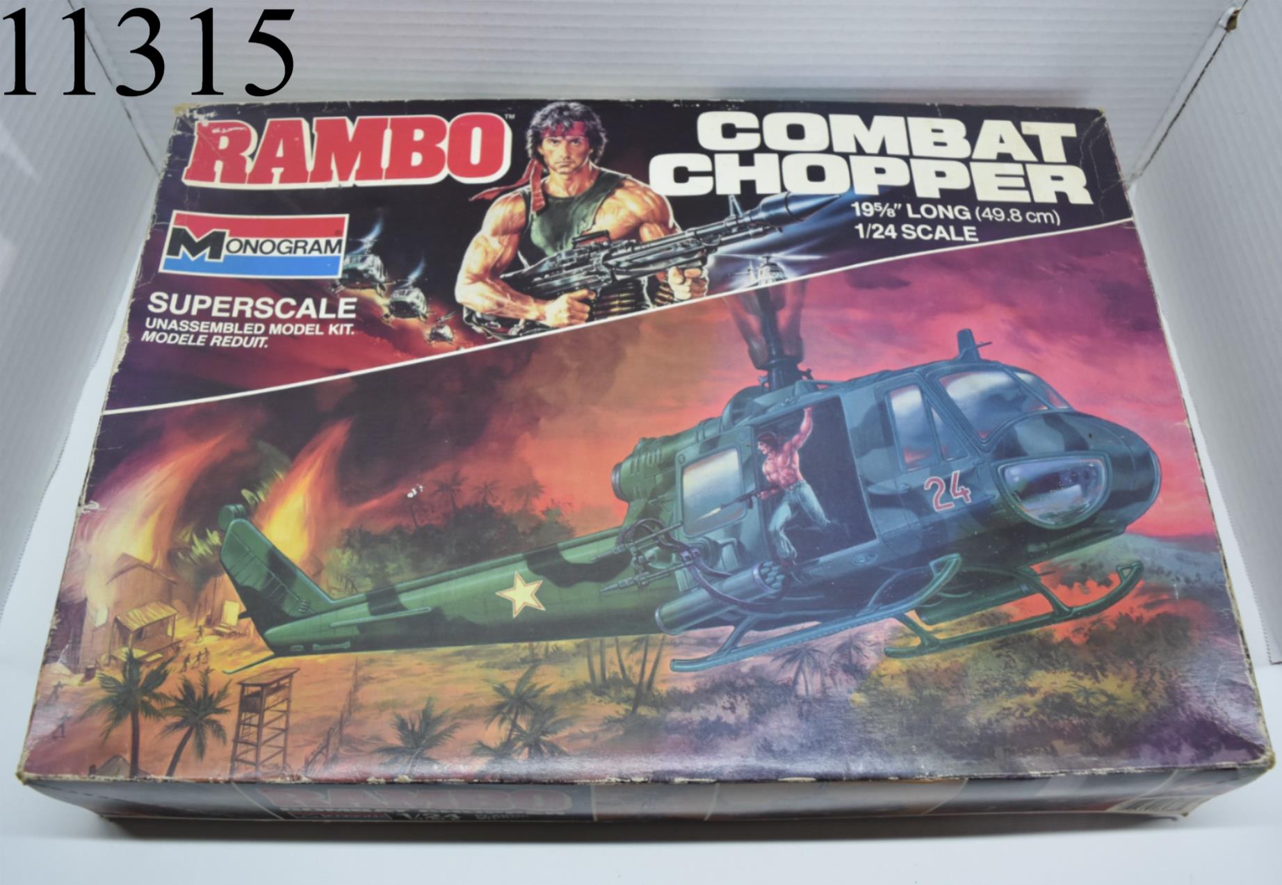 1985 Monogram Rambo Combat Chopper Superscale Open Box NOT