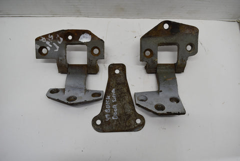1949 Buick Super 4 Door Rear Left Upper & Lower Door Hinges Top Bottom Shim 49