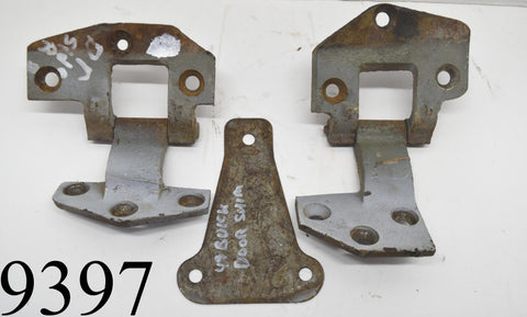1949 Buick Super 4 Door Rear Left Upper & Lower Door Hinges Top Bottom Shim 49