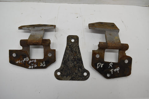 1949 Buick Super 4 Door Rear Left Upper & Lower Door Hinges Top Bottom Shim 49