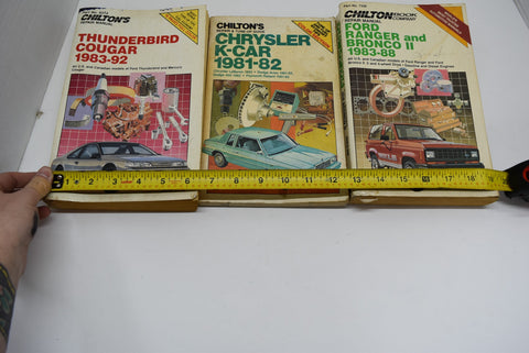 Lot of 3 Chiltons Repair Manuals Repair Chrysler K Car Ford Ranger Bronco Cougar