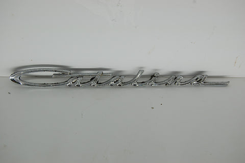 1963 Pontiac Catalina Script Emblem Original Chrome Metal GM