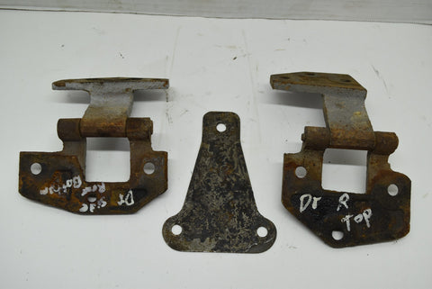 1949 Buick Super 4 Door Rear Left Upper & Lower Door Hinges Top Bottom Shim 49