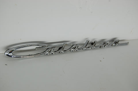 1963 Pontiac Catalina Script Emblem Original Chrome Metal GM
