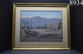 Fredrick Chisnall Oil Painting On Canvas Desert Landscape Signed 1950s Art Decor