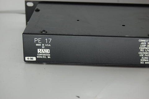 Rane Pe-17 5 Band Parameter Equalizer Rack Unit Man Cave Audio Equipment