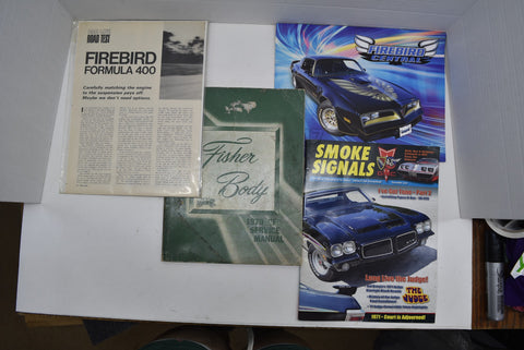 Lot of 3 Firebird Books Manuals Magazine 1 Calendar 1970 Formula 400 Pontiac Old