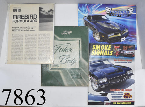 Lot of 3 Firebird Books Manuals Magazine 1 Calendar 1970 Formula 400 Pontiac Old